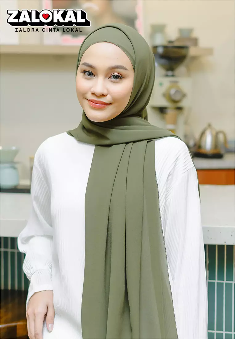 Bawal Eyelash Shawl Soft Army