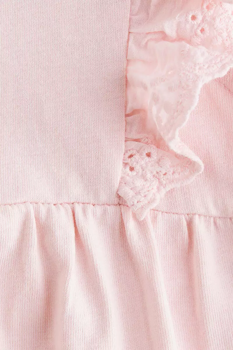 Frill-trimmed cotton dress