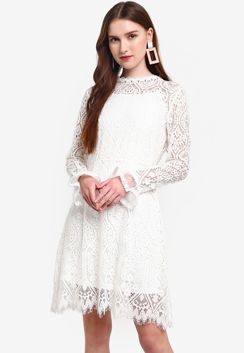 Shop Hopeshow Lace Long Sleeve Mini Dress Online On Zalora Philippines