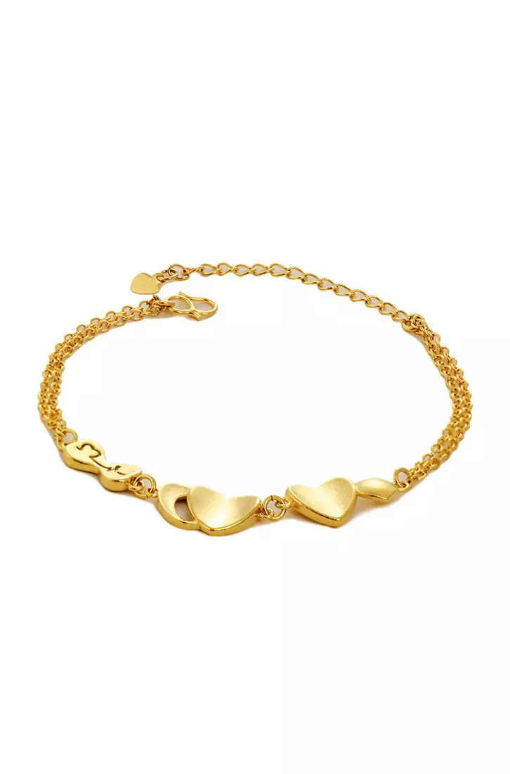 Buy YOUNIQ YOUNIQ Two Love 24K Gold Plated Heart Bracelet 2024