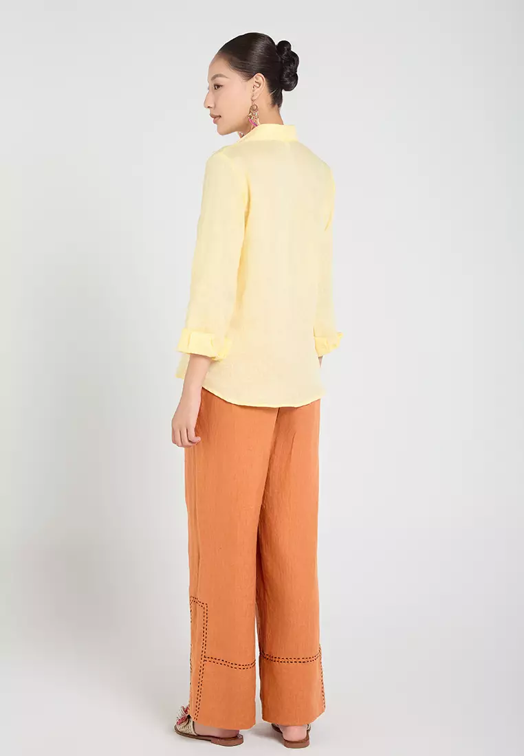 Basic Long-Sleeve Linen Shirt