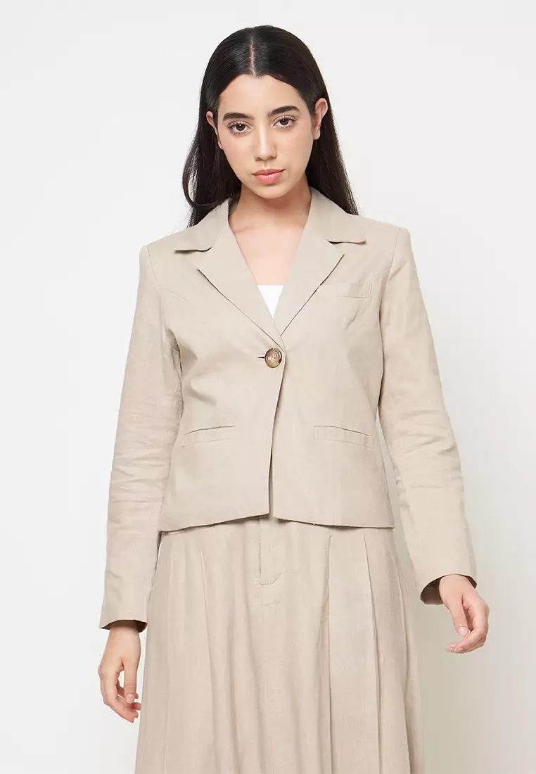KLA - Setelan Blazer Rok Dawn Cream
