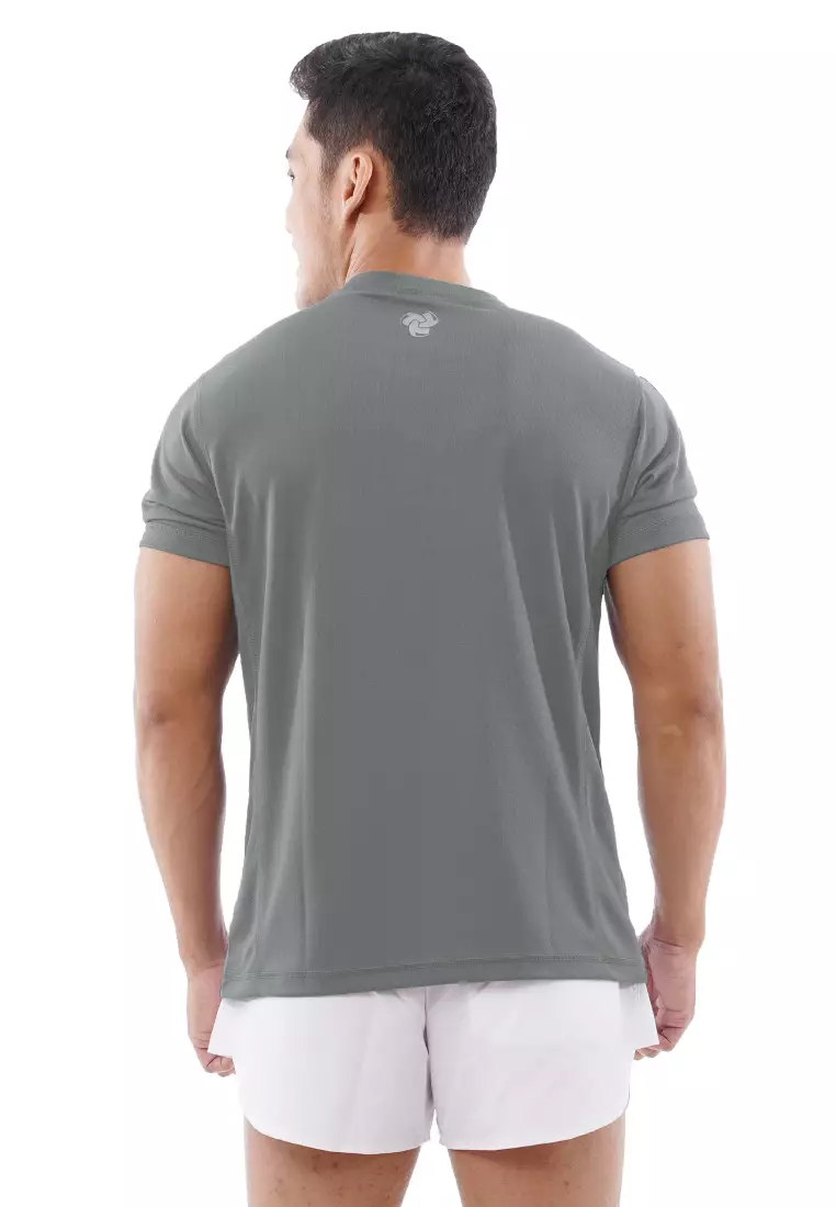 Tiento Kaos Dry Fit Men Grey Baju Olahraga Lari Pria