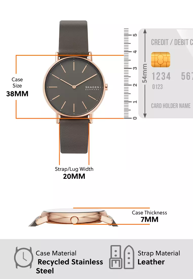 Skagen watches leather strap clearance