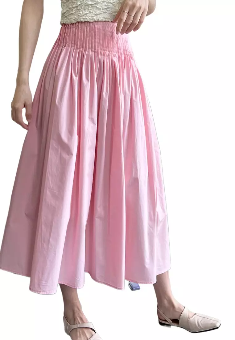 Elegant high waist pleated skirt K061708PI