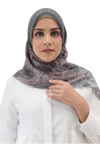 Buttonscarves grey Buttonscarves Maharani Voile Square Dhusar 876B1AA054270BGS_1