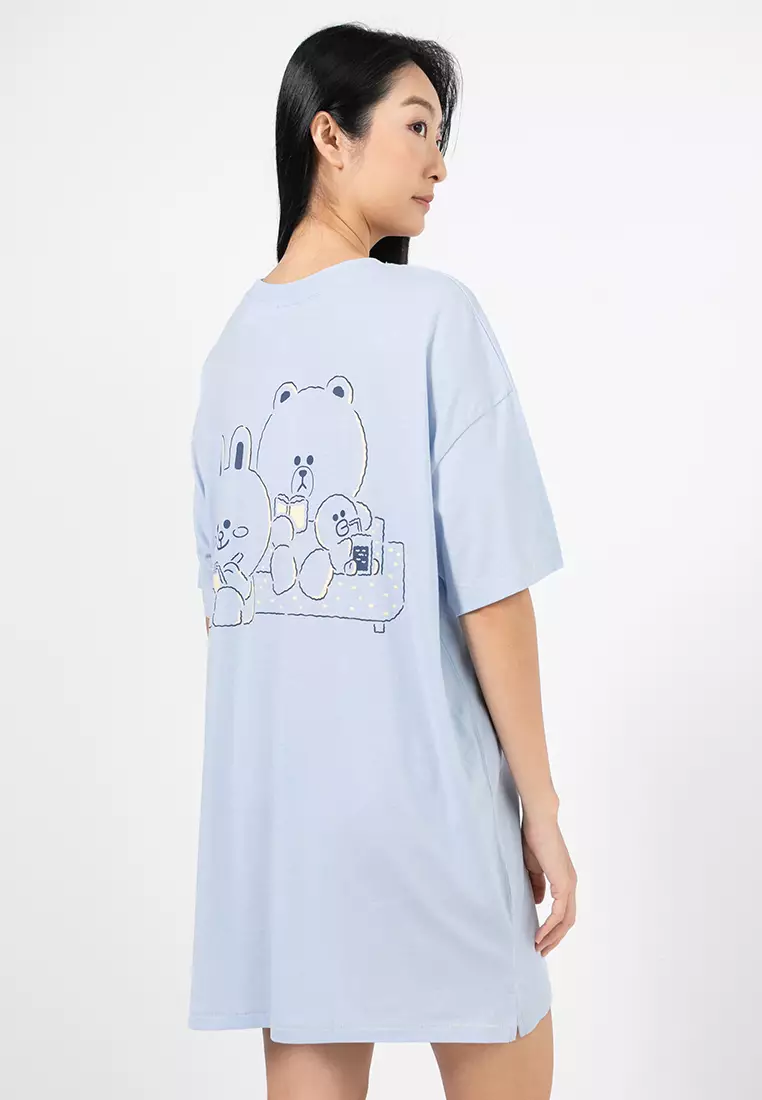 90年代圖案T恤睡裙
