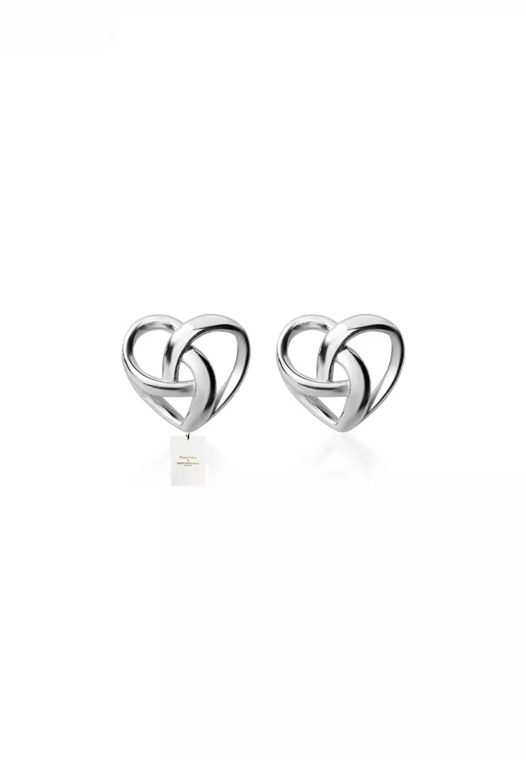 925 Silver Hollow Out Heart Earrings JW AR-G4427