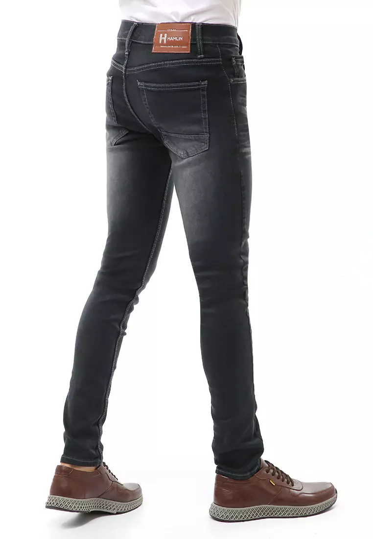 Locko Long Pants Celana Skinny Soft Jeans Pria Material Denim ORIGINAL - Gray