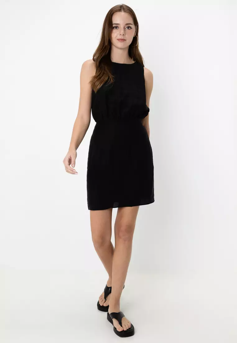 Waisted Sleeveless Mini Dress