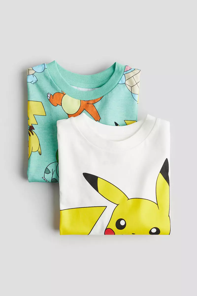 2-pack T-shirts - Yellow/Pokémon - Kids