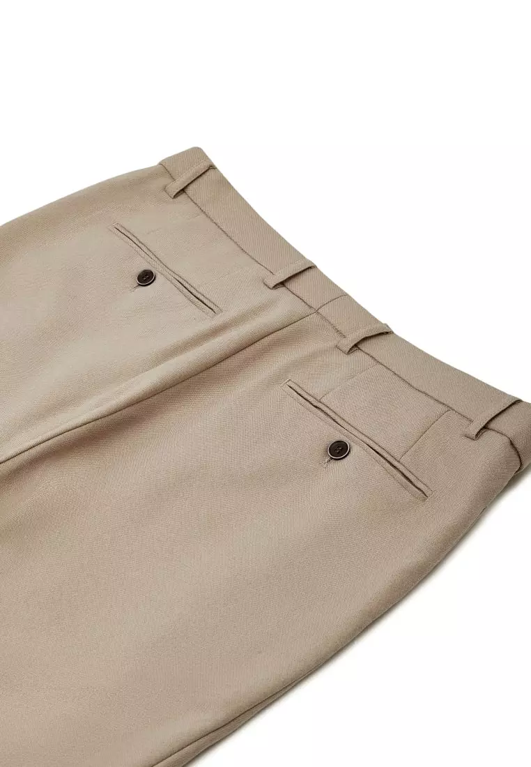 G2000 Teflon Smart Fit Twill Suit Pants with Elastic Waist Band