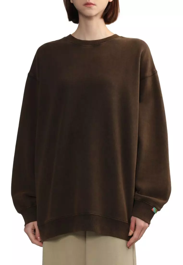 Buy BLOCKAIT Relaxed washed sweatshirt 2024 Online ZALORA Singapore