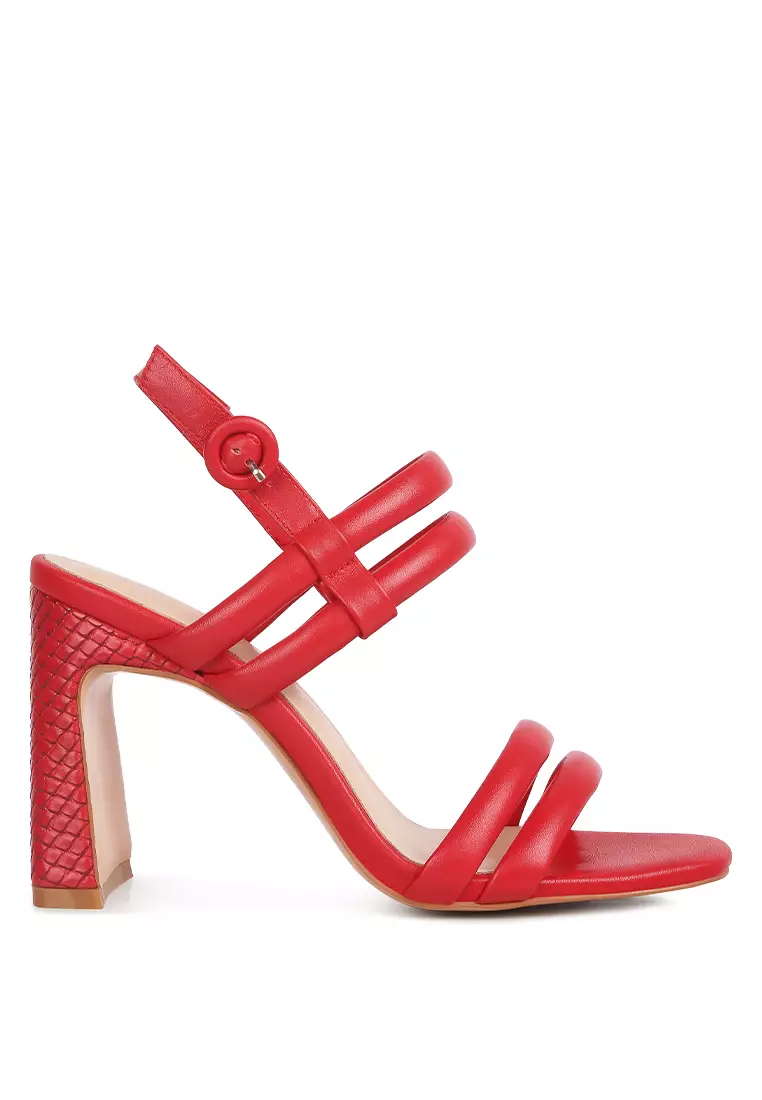 Red block online heel sandals