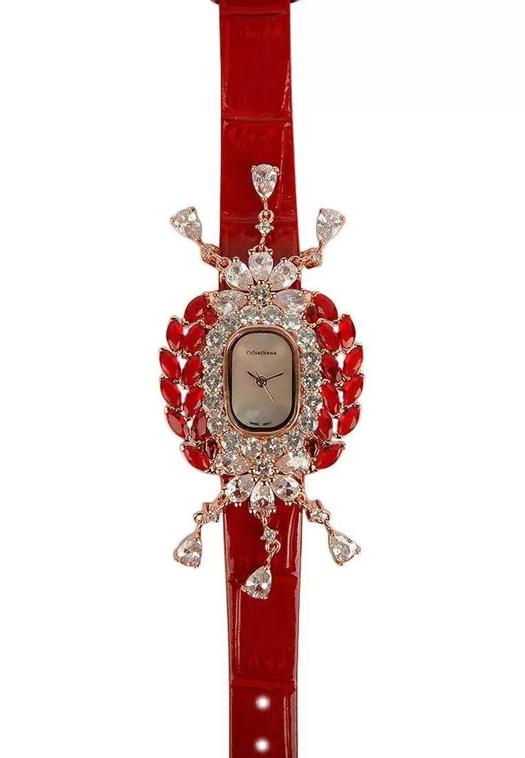 【Hot Style】Crisathena Chandelier Fashion Watch in Red for Women