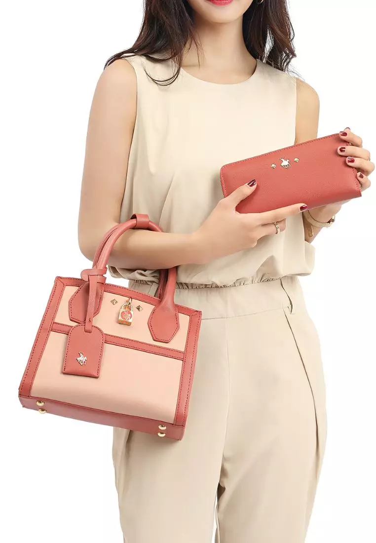 2-In-1 Top Handle Bag & Zipper Purse - Red