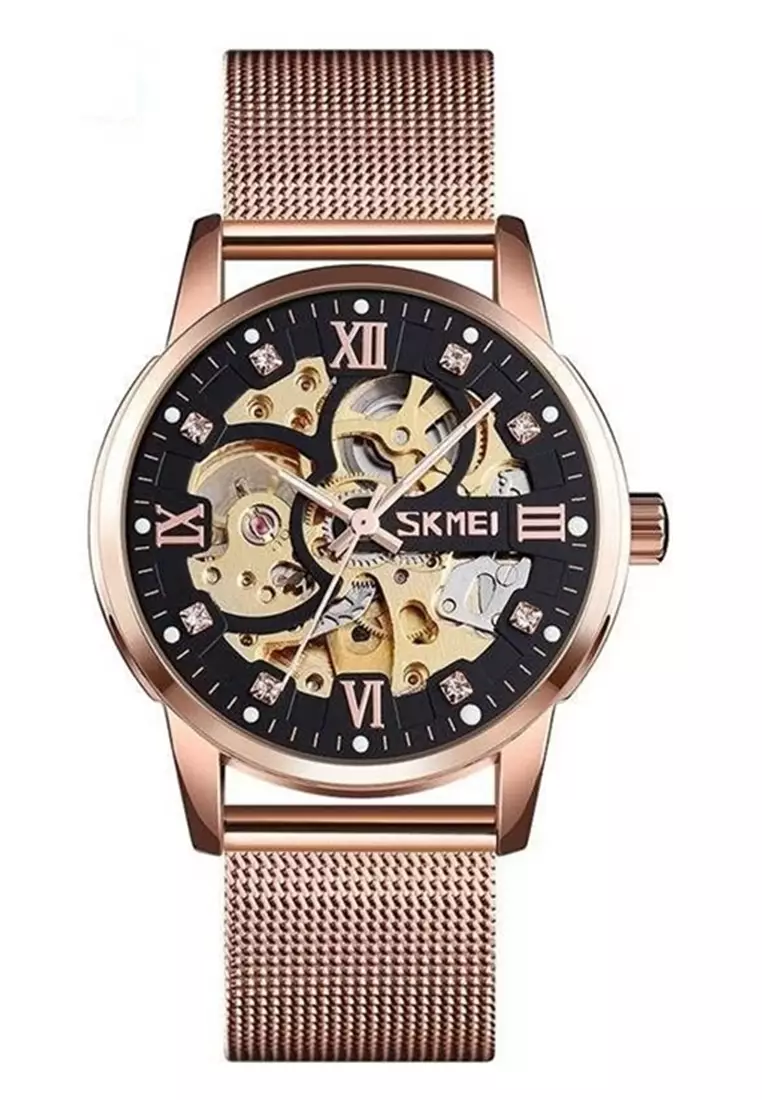 Jam Tangan Casual Mechanical Pria Automatic Movement Strap Tali Material Stainless Steel SL98 ORIGINAL