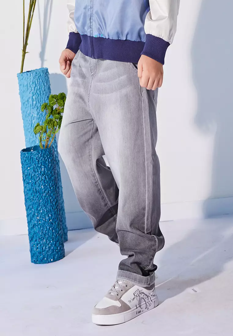 Elastic Waist Baggy Jeans