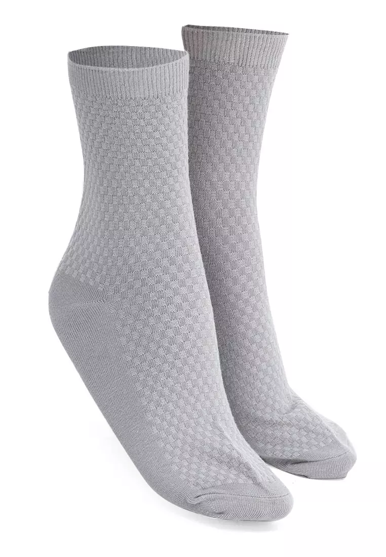 Bumbha Kaos Kaki Pria Mozaik Anti Odor Socks Footwear Material Bamboo Fiber ORIGINAL - Light Gray