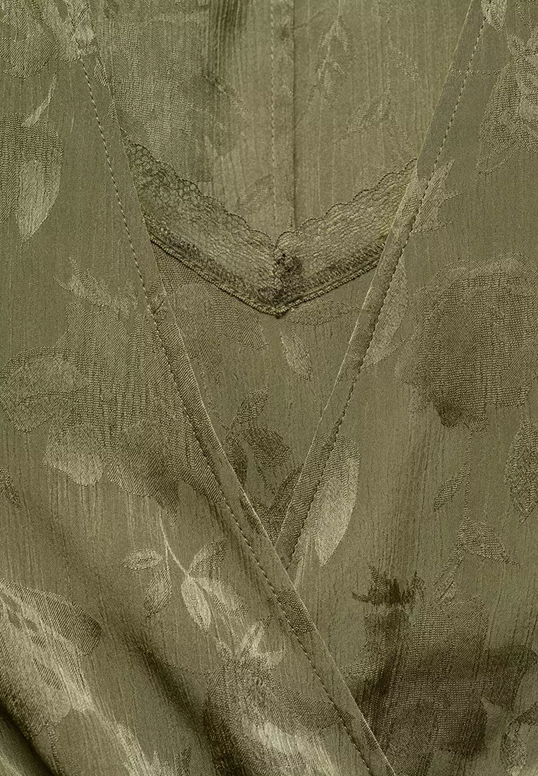 Satin Floral Jacquard Dress