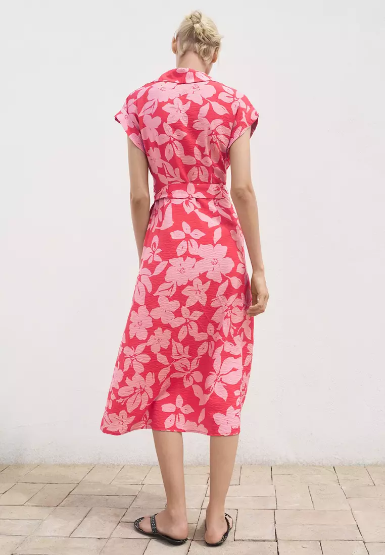 Floral-Print Shirt-Style Dress