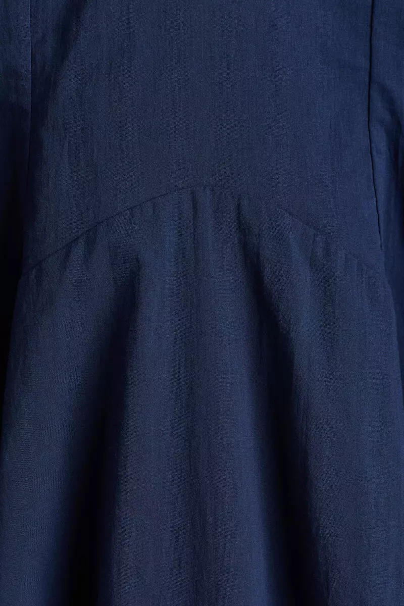 Balloon-sleeved cotton dress