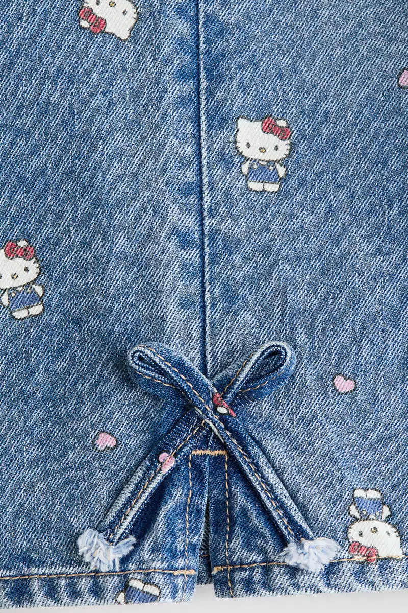 Printed Wide Leg Jeans
