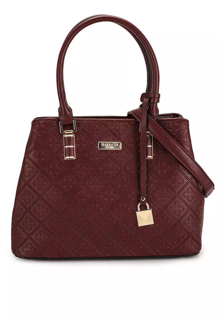 Buy Unisa Debossed Convertible Top Handle Bag Online ZALORA Malaysia