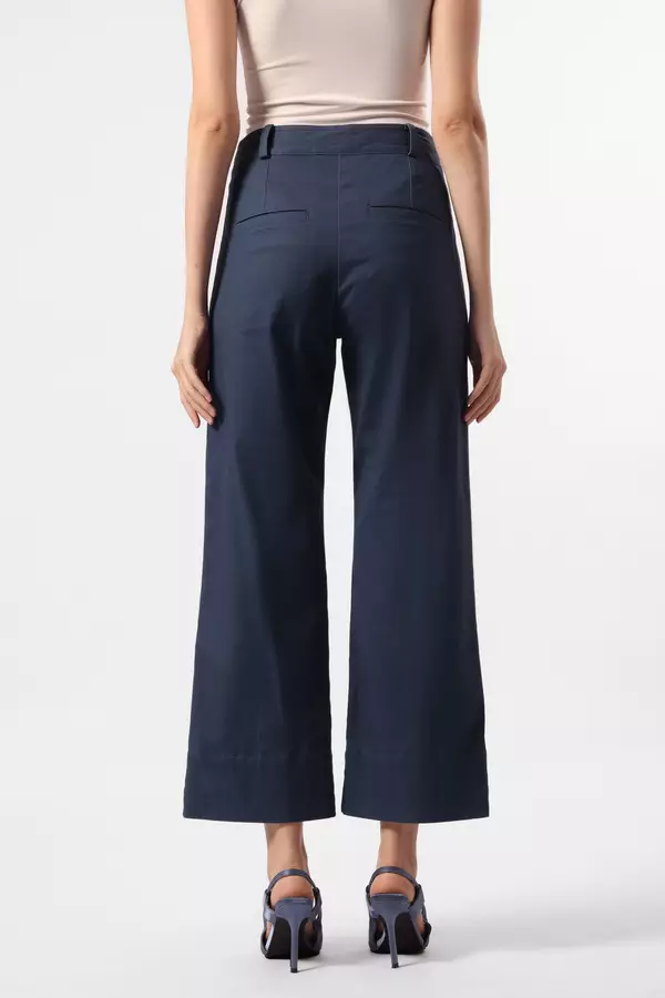 MINIMAL - Laurrie - Celana Kulot Katun Stretch - Navy Colour Navy