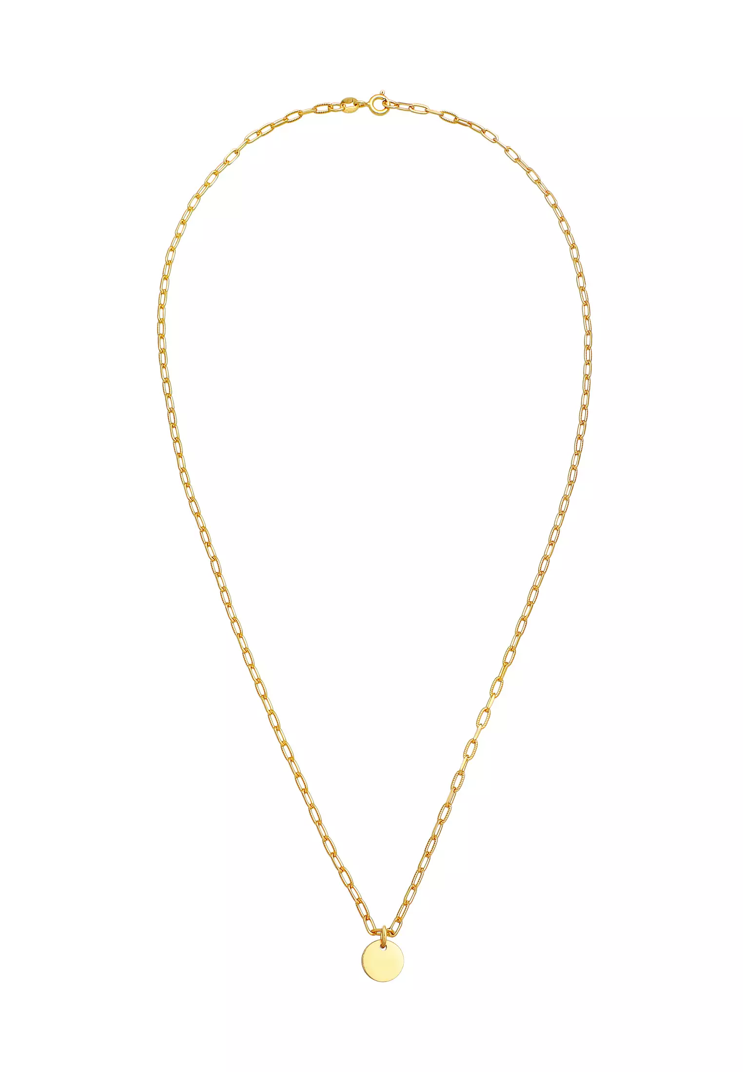 Necklace Plate Pendant Link Necklace Trend Basic Gold Plated