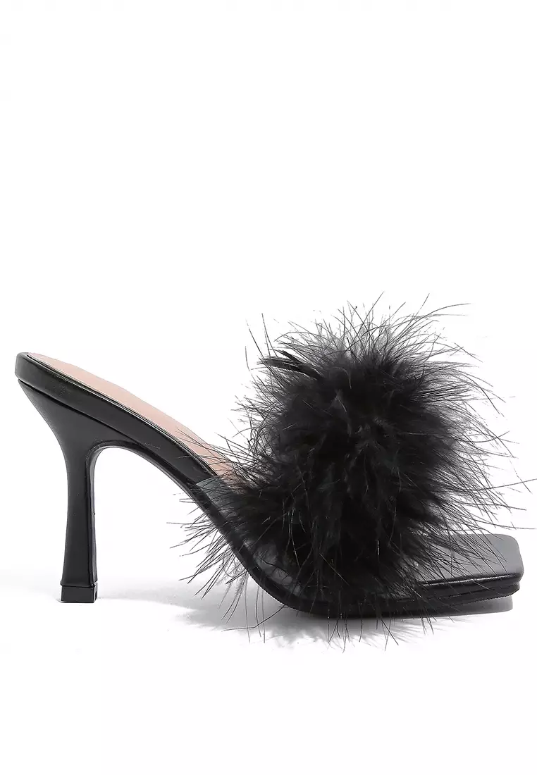 Black top plastic heels