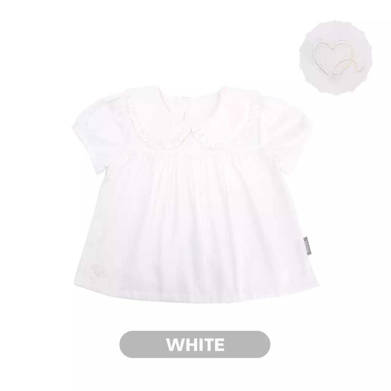 Mooi Atasan Anak Perempuan Eleanor Puff Top - White