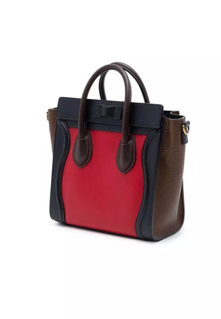 Pre-Loved Celine Nano Tricolor Leather Luggage Tote
