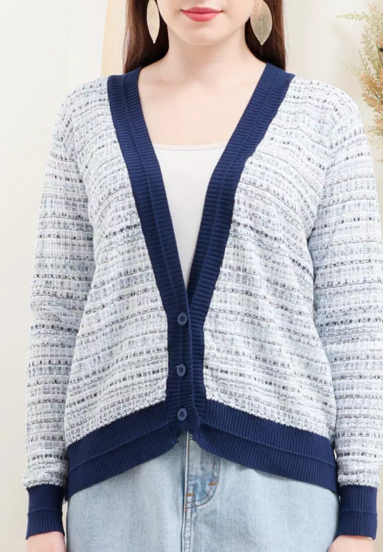 Delova Knit Cardigan in Light Blue