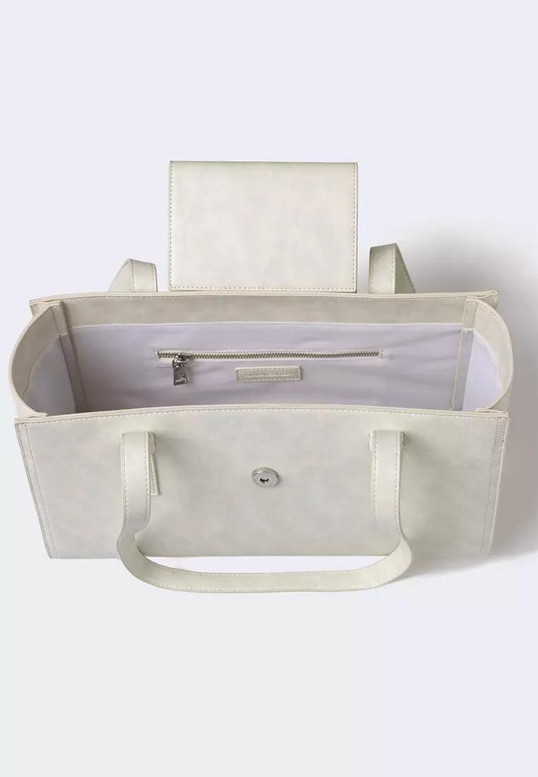 Ria Miranda Off White Nina Medium Box Bag