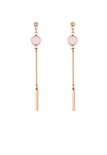 Urban Outlier pink and gold Vertical Shape Long Fashion Earrings 21609AC7926D0DGS_1
