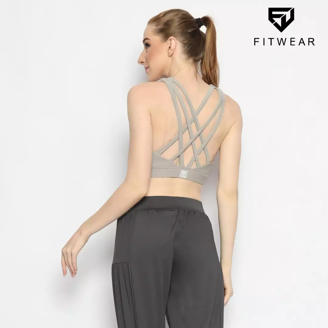 Fitwear - Sportbra Olahraga Wanita JENNIFER [CAGED RIBB] - SILVER