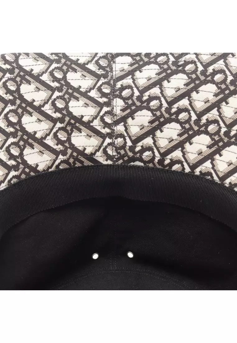 Pre-Loved Christian Dior TEDDY-D bob hat bucket hat cotton black With tulle