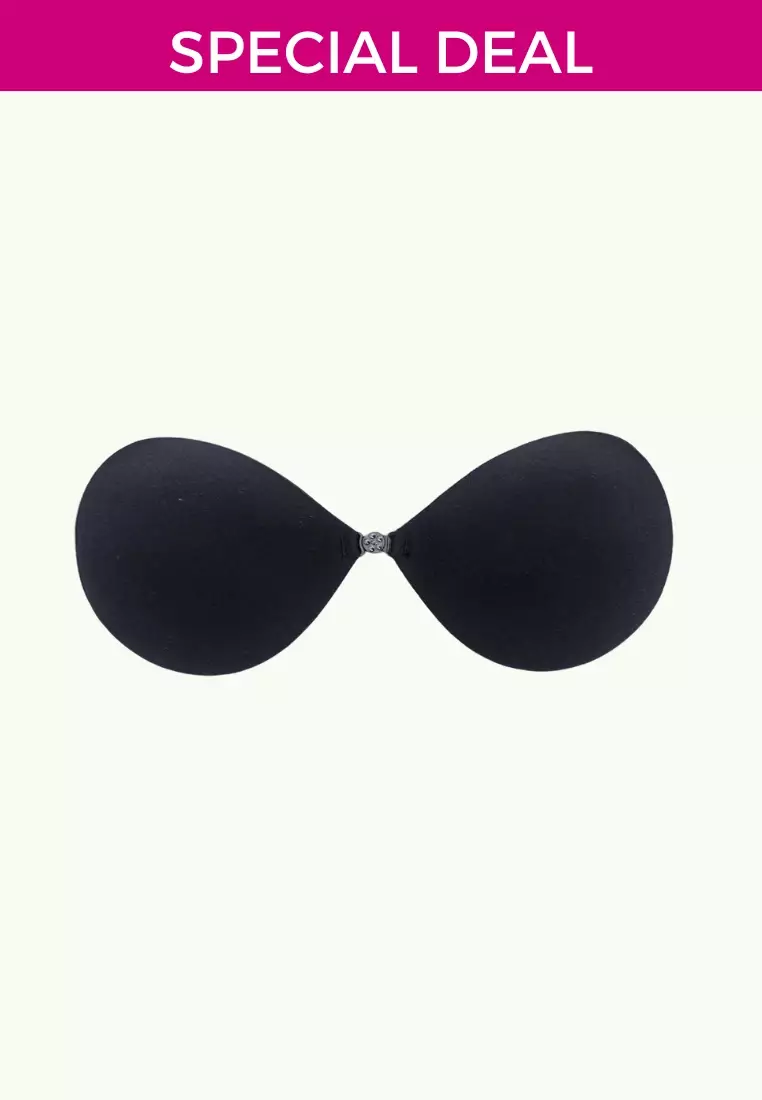 Lexi Thick Push Up Stick On Nubra in Black Seamless Invisible Reusable Adhesive Stick on Wedding Bra 隐形聚拢胸