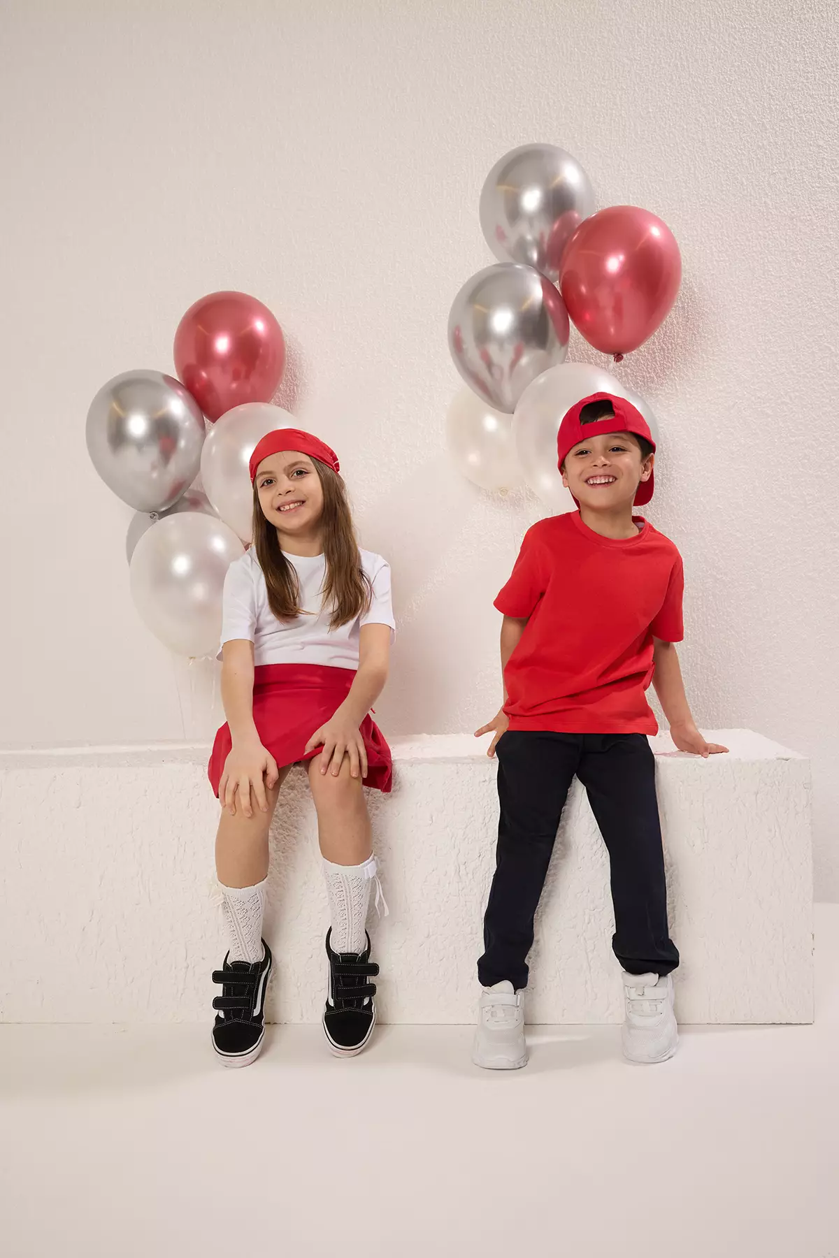 Jual Trendyol Red-White Boy's T-Shirt 100% Cotton Short Sleeve