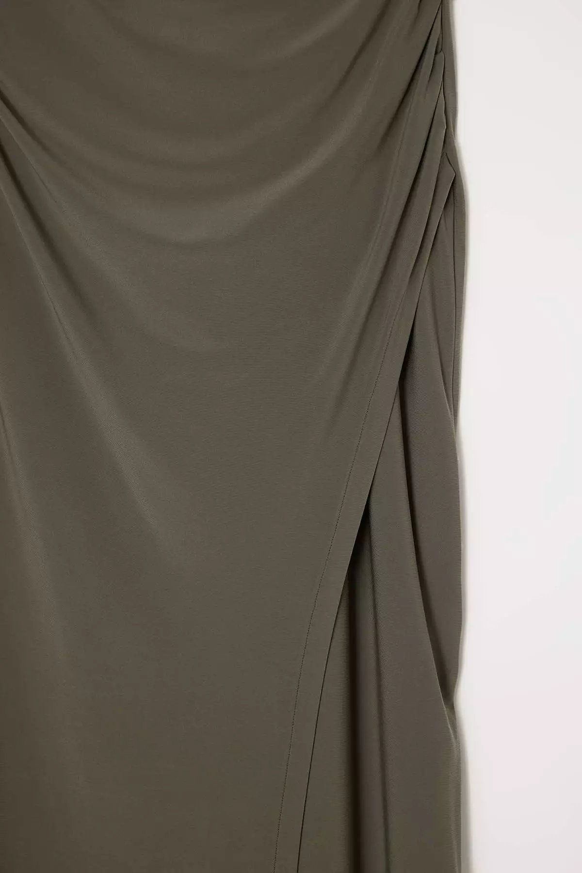 Khaki A-Line/A Bell Form Sleeveless Midi Stretchy Knitted Plus Size Dress Tbbss26Ah00207