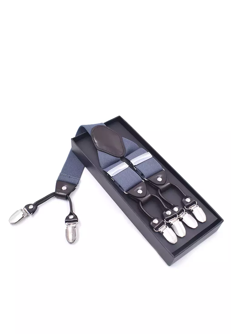 Men's Adjustable Elastic 6 Clips Suspenders