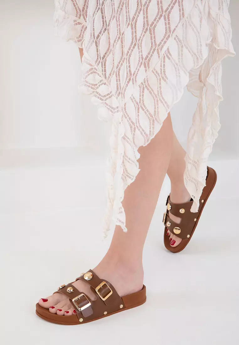 20490 Women's Tan Slippers