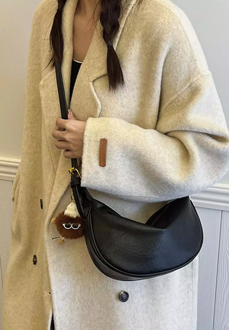 Vedlyn Elvi Tas selempang wanita lucu free gantungan - Black