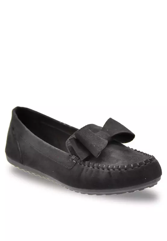 Bow Suede Loafers