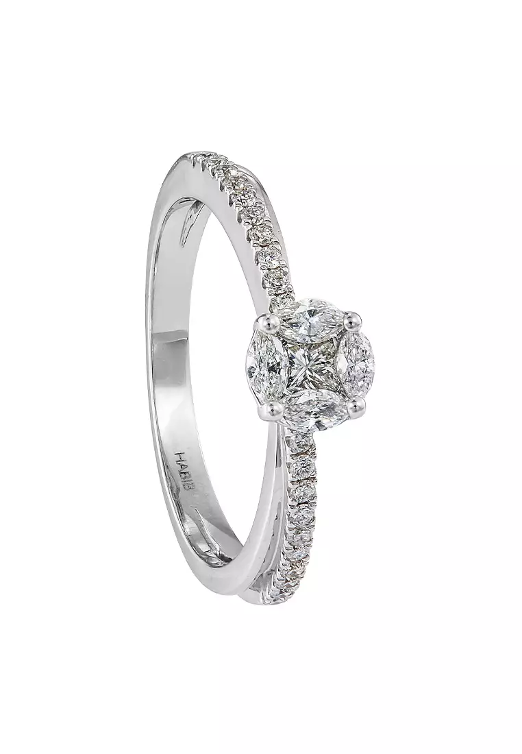 HABIB Empress | Marquise, Princess and Diamond Ring in 750/18K White Gold 268340224(WG)