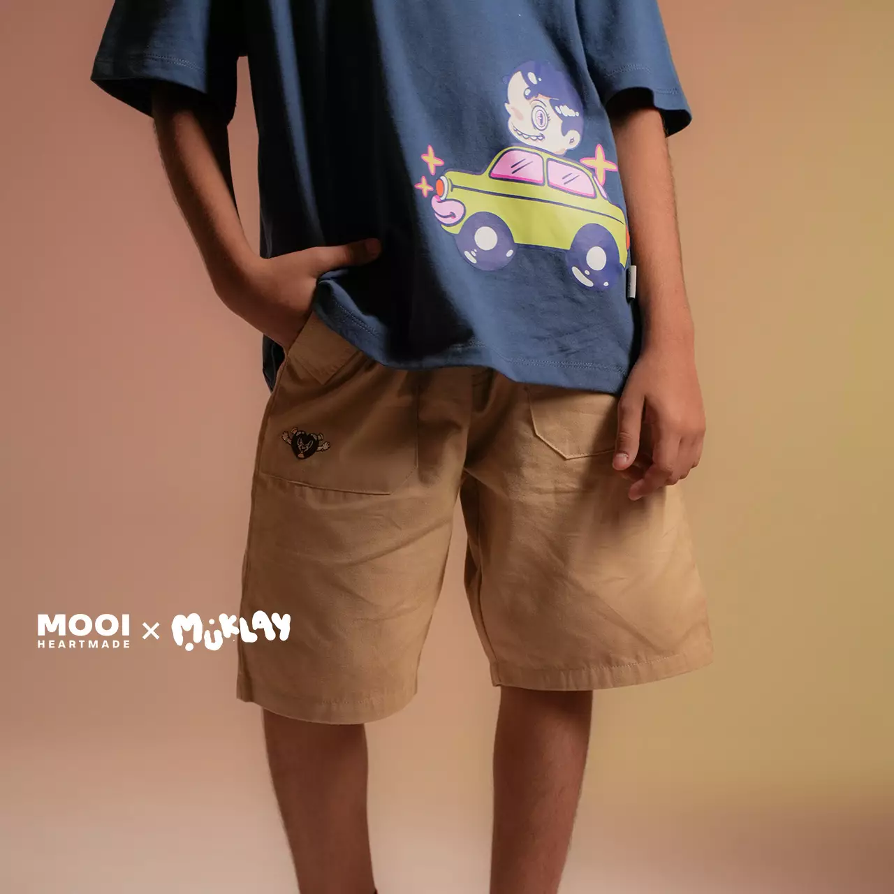 Mooi X Muklay Celana Pendek Cargo Anak Lex Short Cargo Pants Kids - Navy