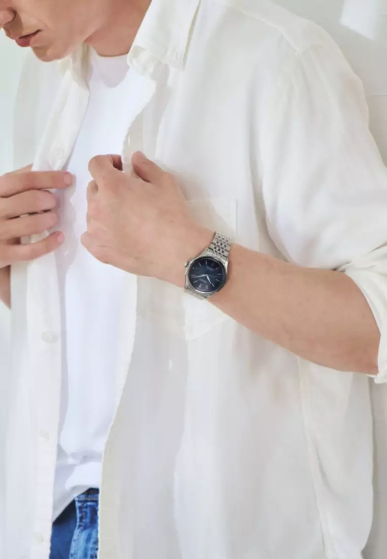 Seiko Presage Classic In ‘Ai-iro’ Japan Blue Dial Stainless Steel Band Vintage Style Automatic Watch SPB525J1