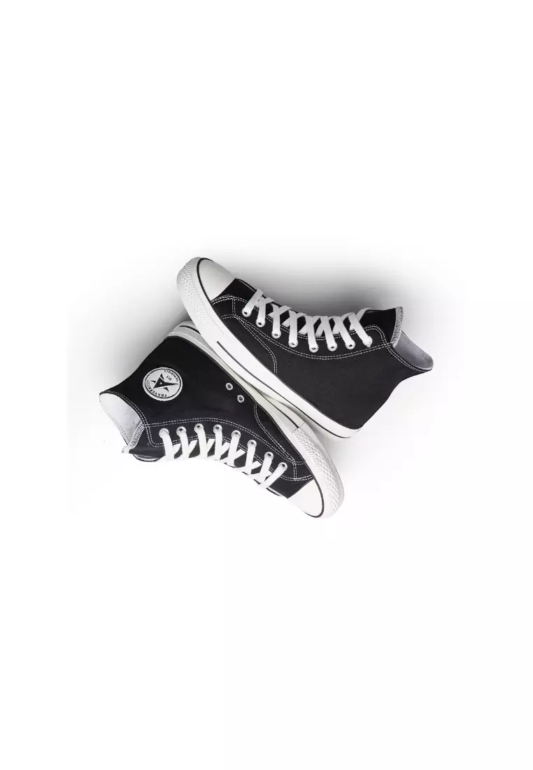 87's Reborn Hi Black White - Sepatu Unisex Pria Wanita