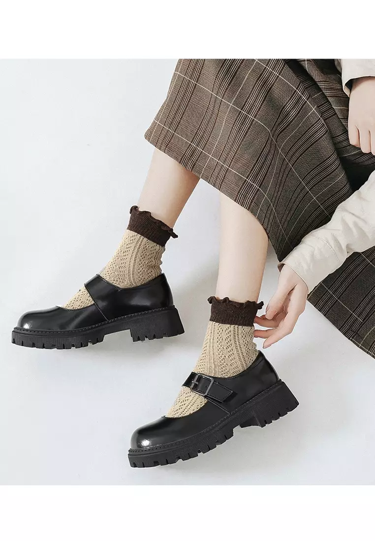4CM Leather Mary Jane Shoes MZ566-5